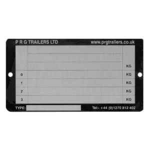 Vin Plates (PRG Trailers Only)